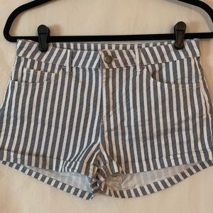 H&M Blue Stripe Jean Shorts